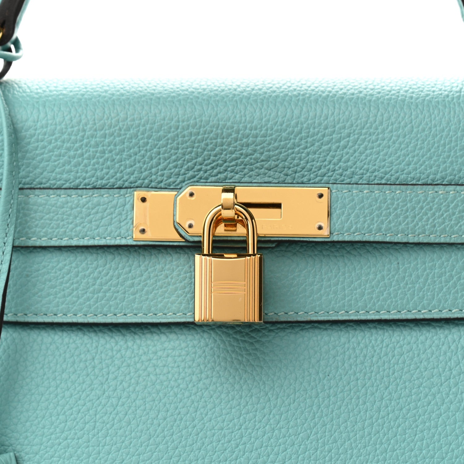 Hermes Togo Kelly Retourne 32 Bleu Atoll 10 of 17