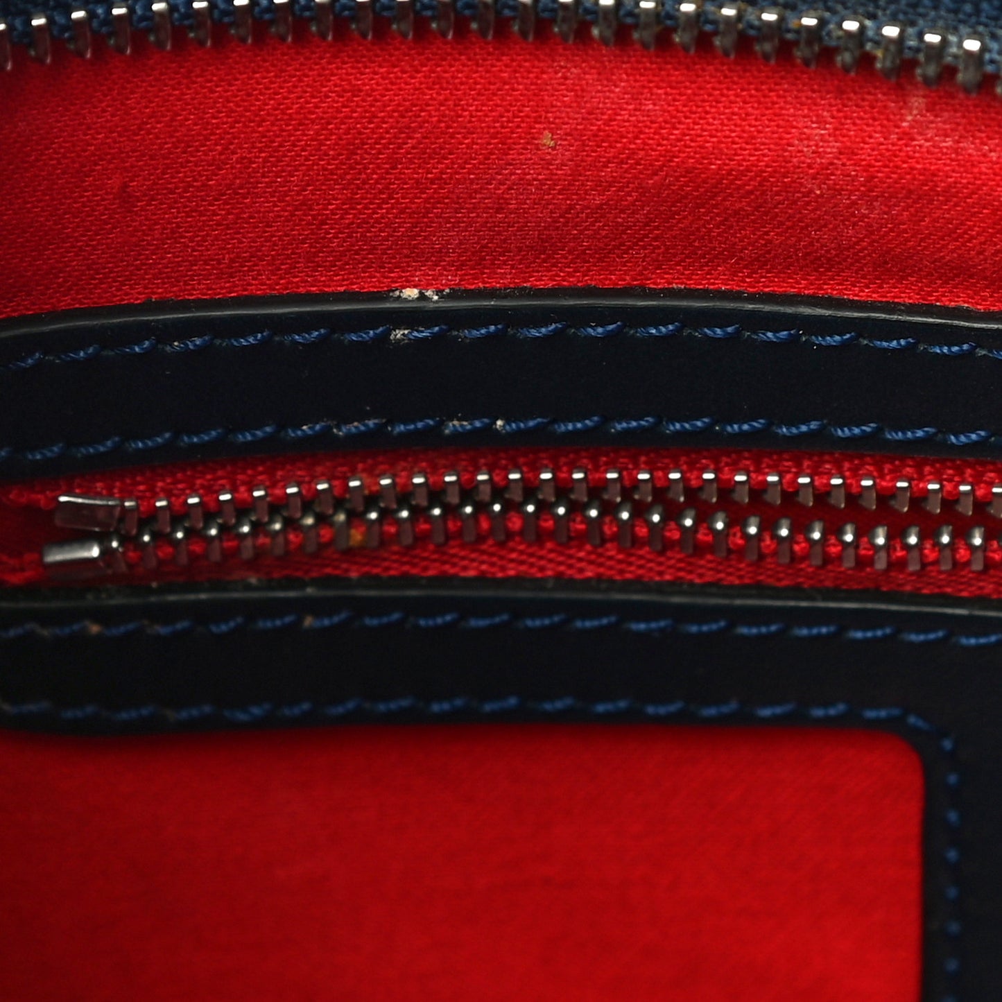Suede Grained Calfskin Studded Small Eloise Tote Navy Blue