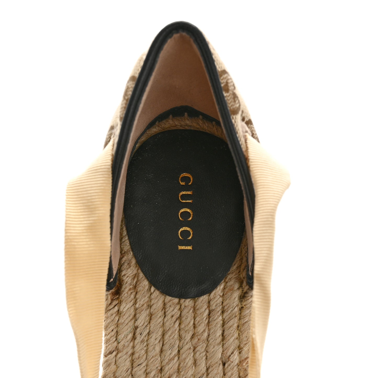 Monogram Matelasse GG Marmont Ankle Wrap Platform 35/120mm Espadrille Wedges 39.5 Beige Ebony Black Sand Storm