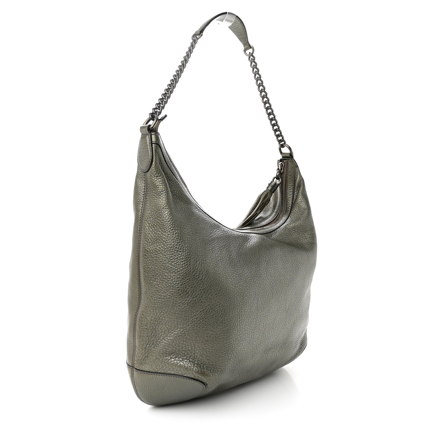 Metallic Pebbled Calfskin Medium Soho Chain Hobo Sasso