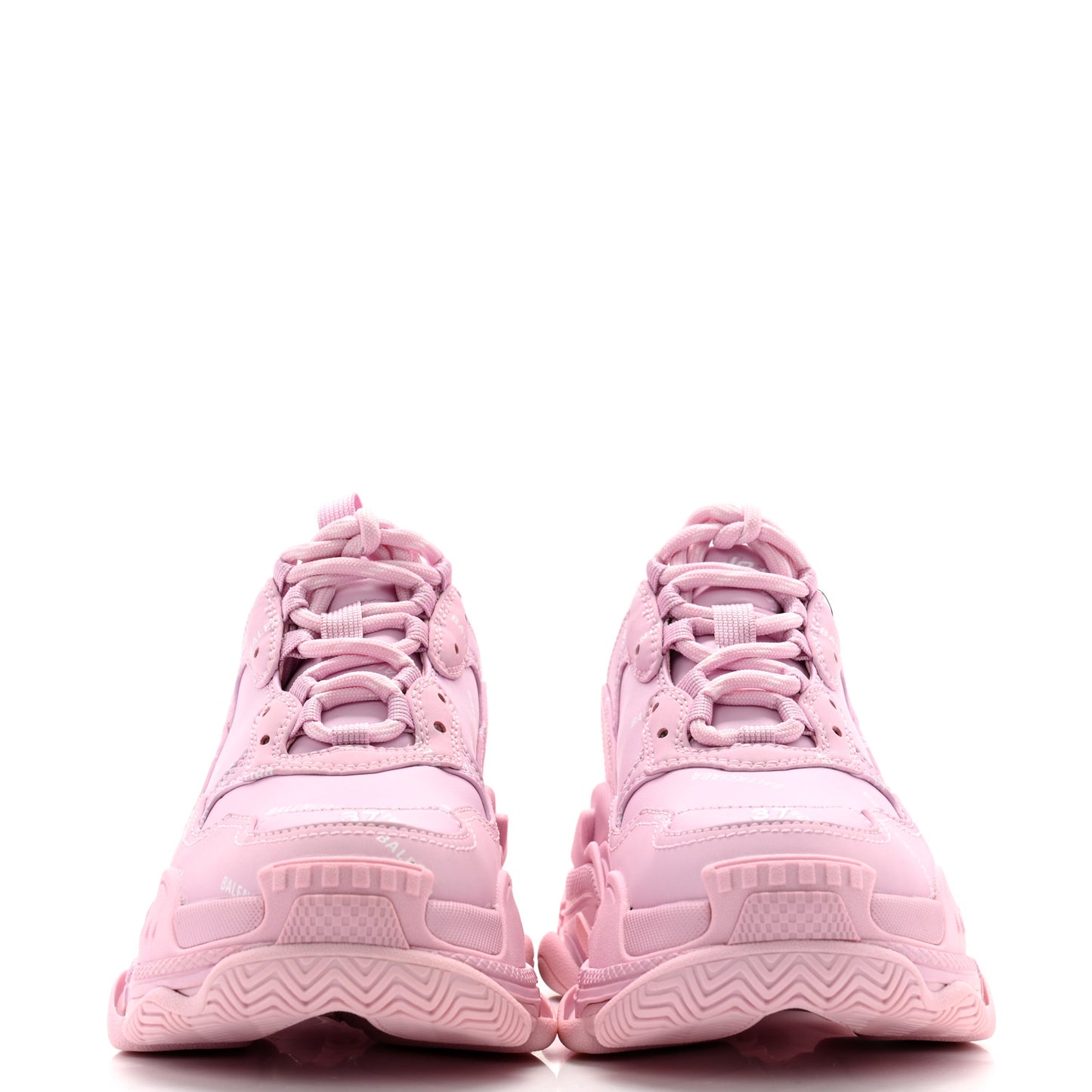 Technical Fabric Mesh Allover Logo Womens Triple S Sneakers 37 Pink White