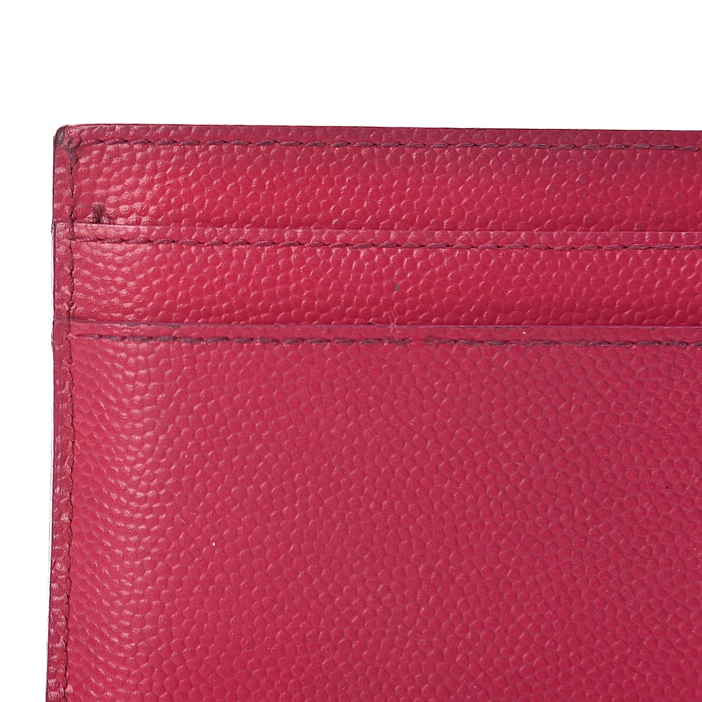 Grain De Poudre Monogram Credit Card Case Fuschia
