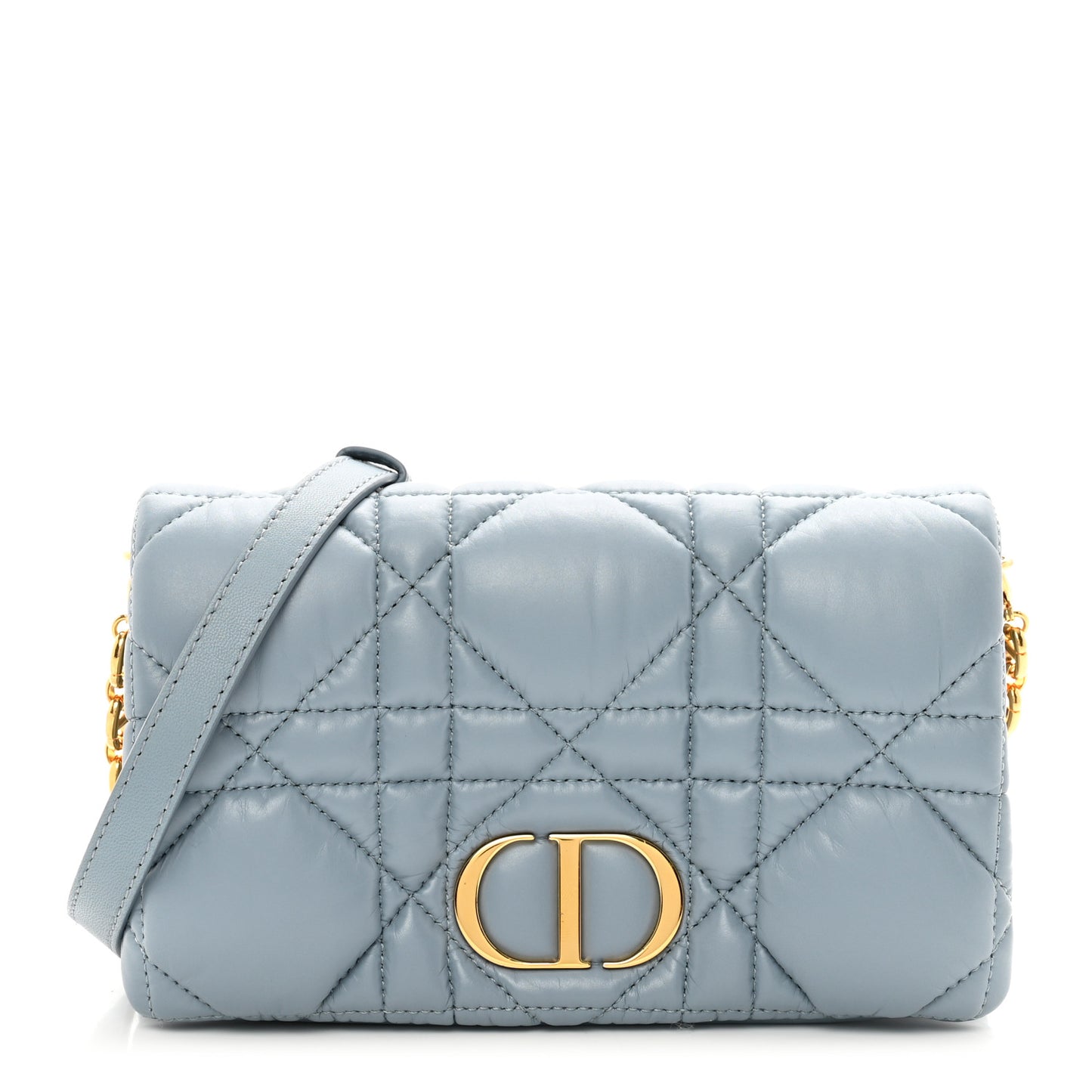 Calfskin Macrocannage Mini Caro Bag Cloud Blue
