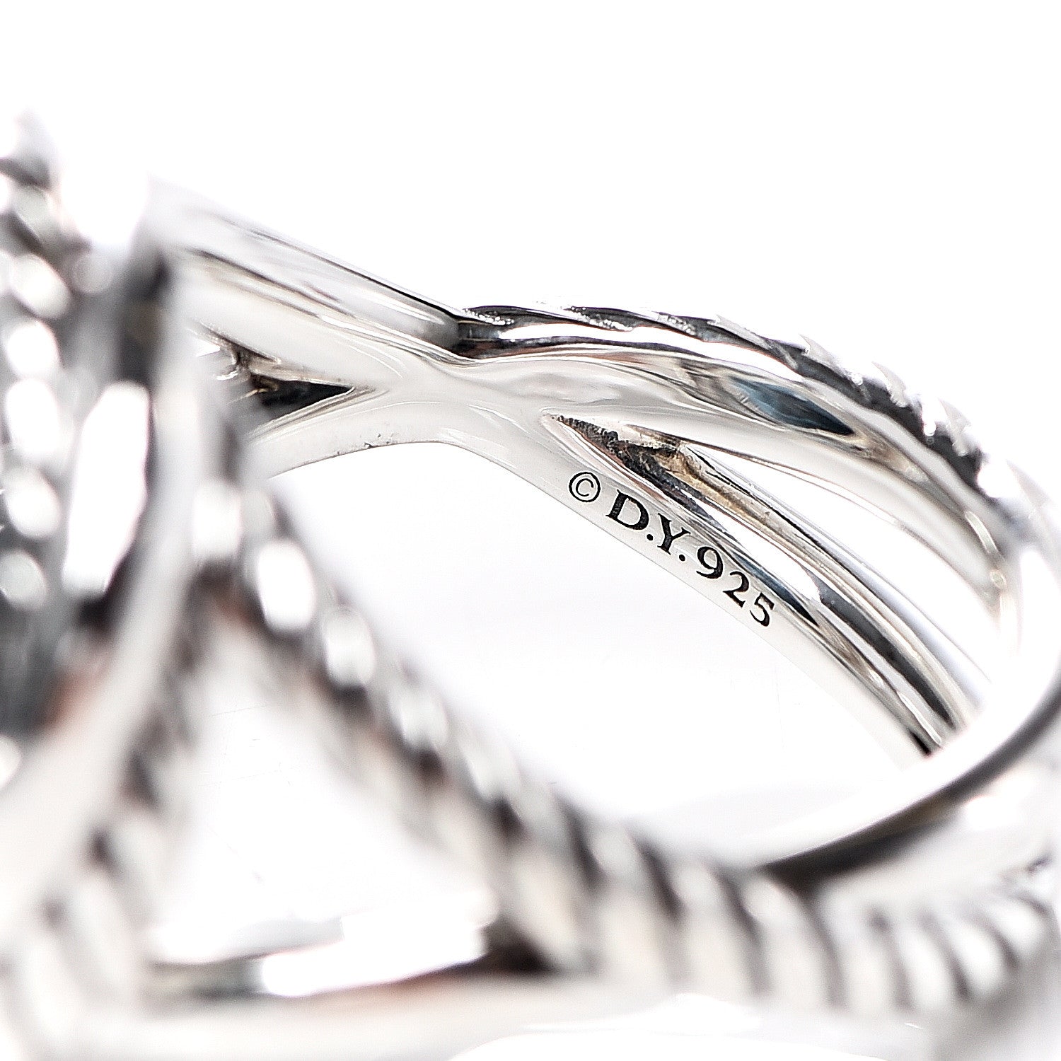 David Yurman Sterling Silver Hampton Blue Topaz 11mm Infinity Ring 52 6 5 of 5