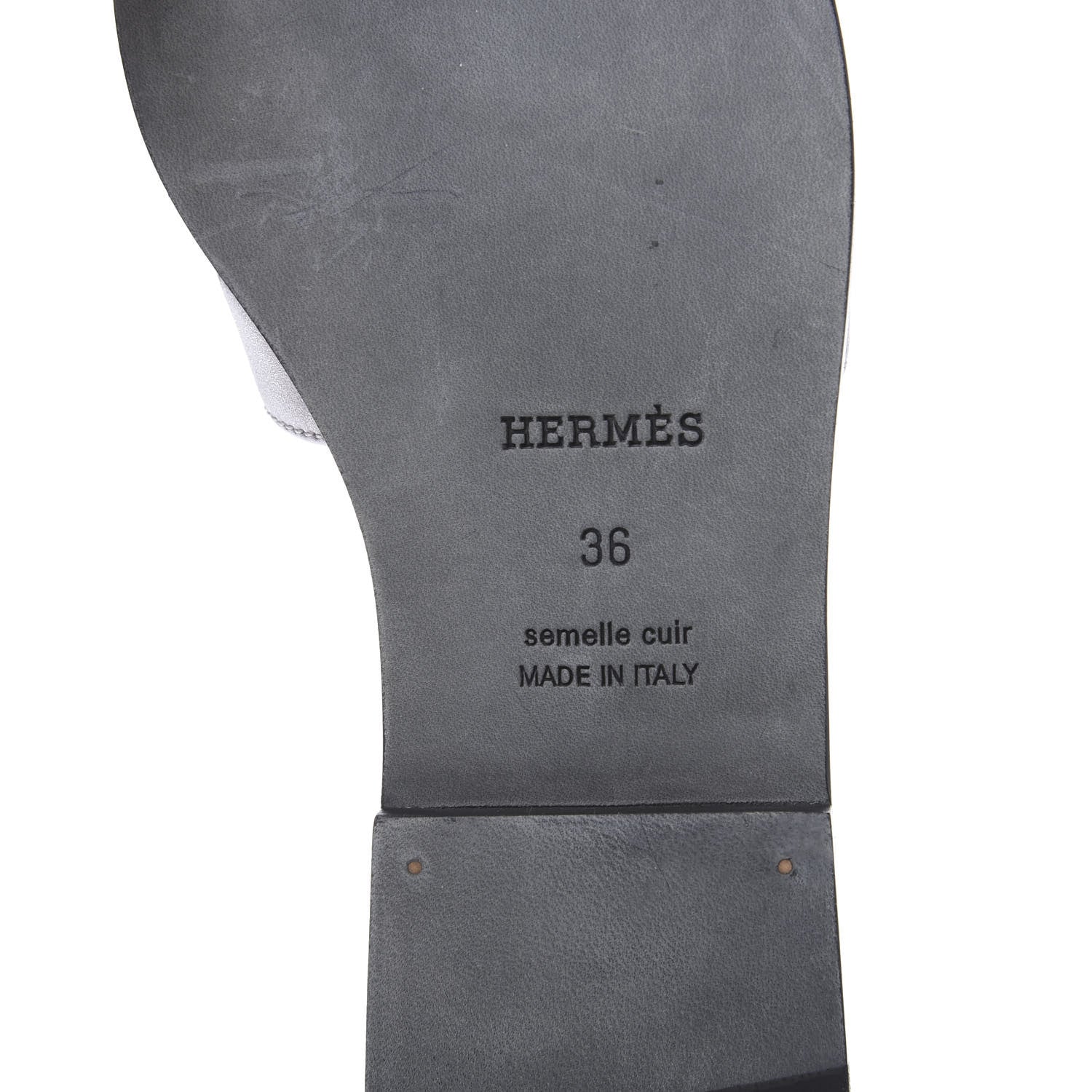 Hermes Metallic Nappa Oran Sandals 36 Argent 7 of 7