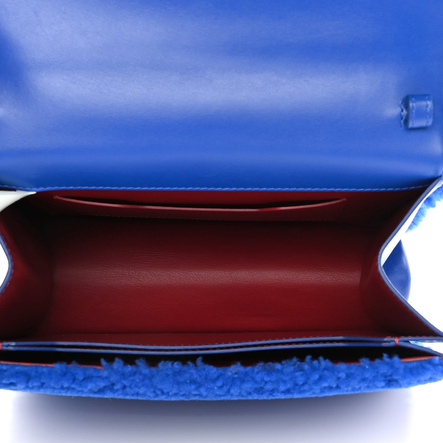 Shearling Calfskin Jitney 2.8 Bag Blue