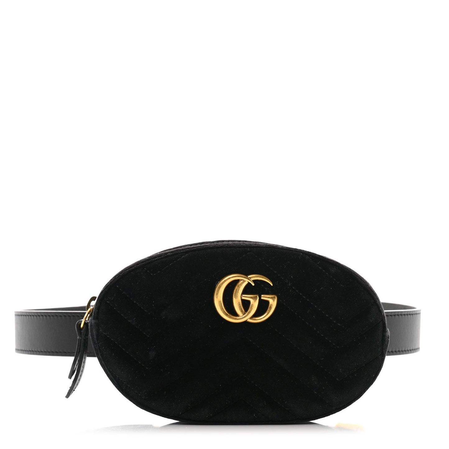 Velvet Matelasse GG Marmont Belt Bag 95 38 Black
