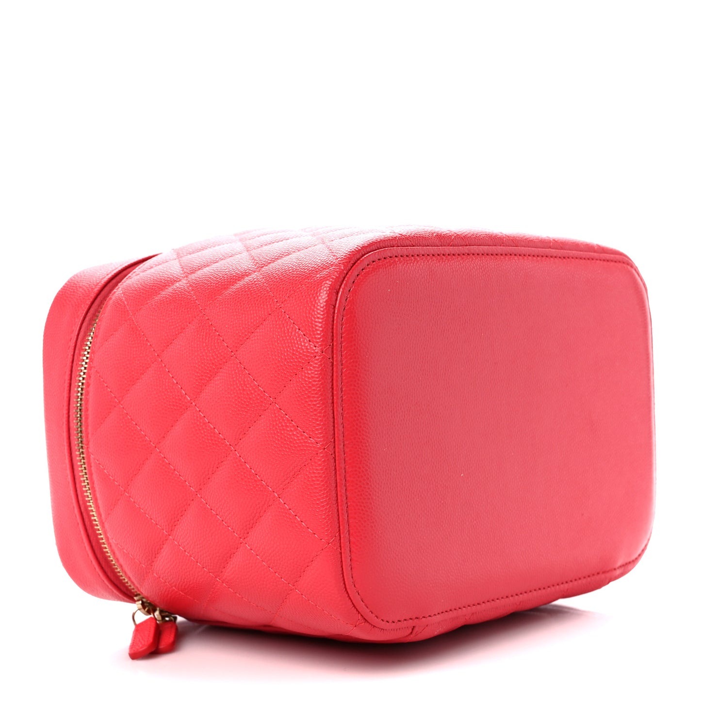 Caviar Quilted Large Vanity Pouch Red