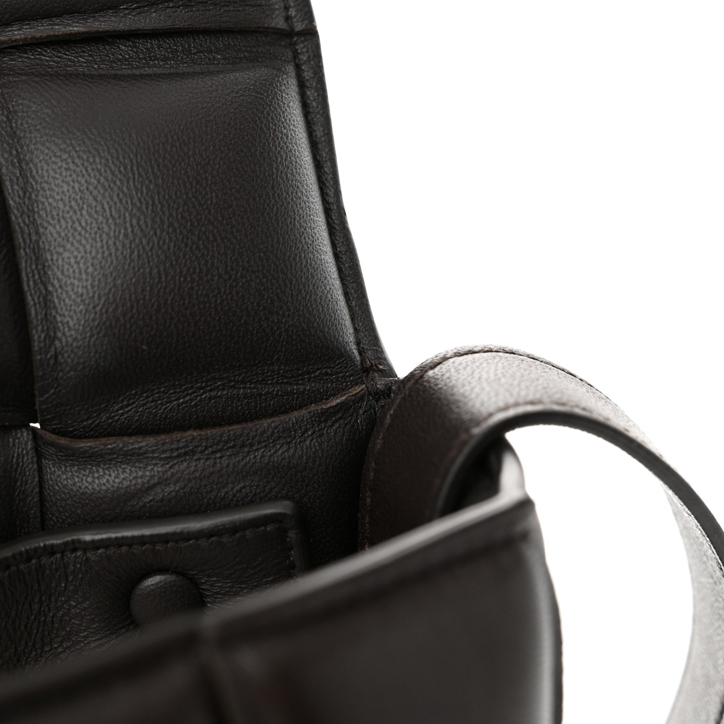 Nappa Maxi Intreccio Padded Cassette Crossbody Bag Fondente