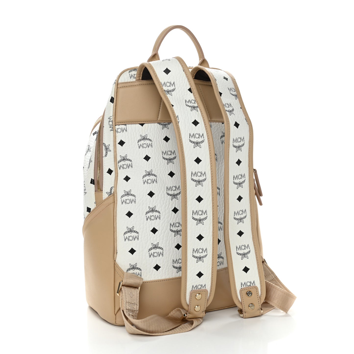 Visetos Striped Medium Duke Backpack White Beige