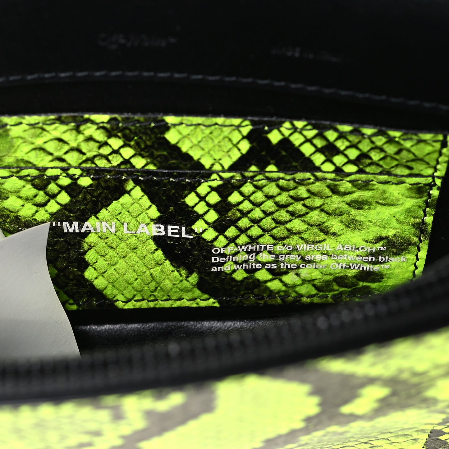 Calfskin Python Embossed Binder Flap Bag Fluo Yellow Black