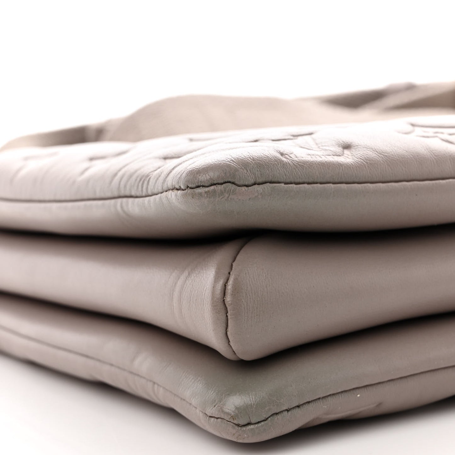 Lambskin Embossed Monogram Coussin MM Grey