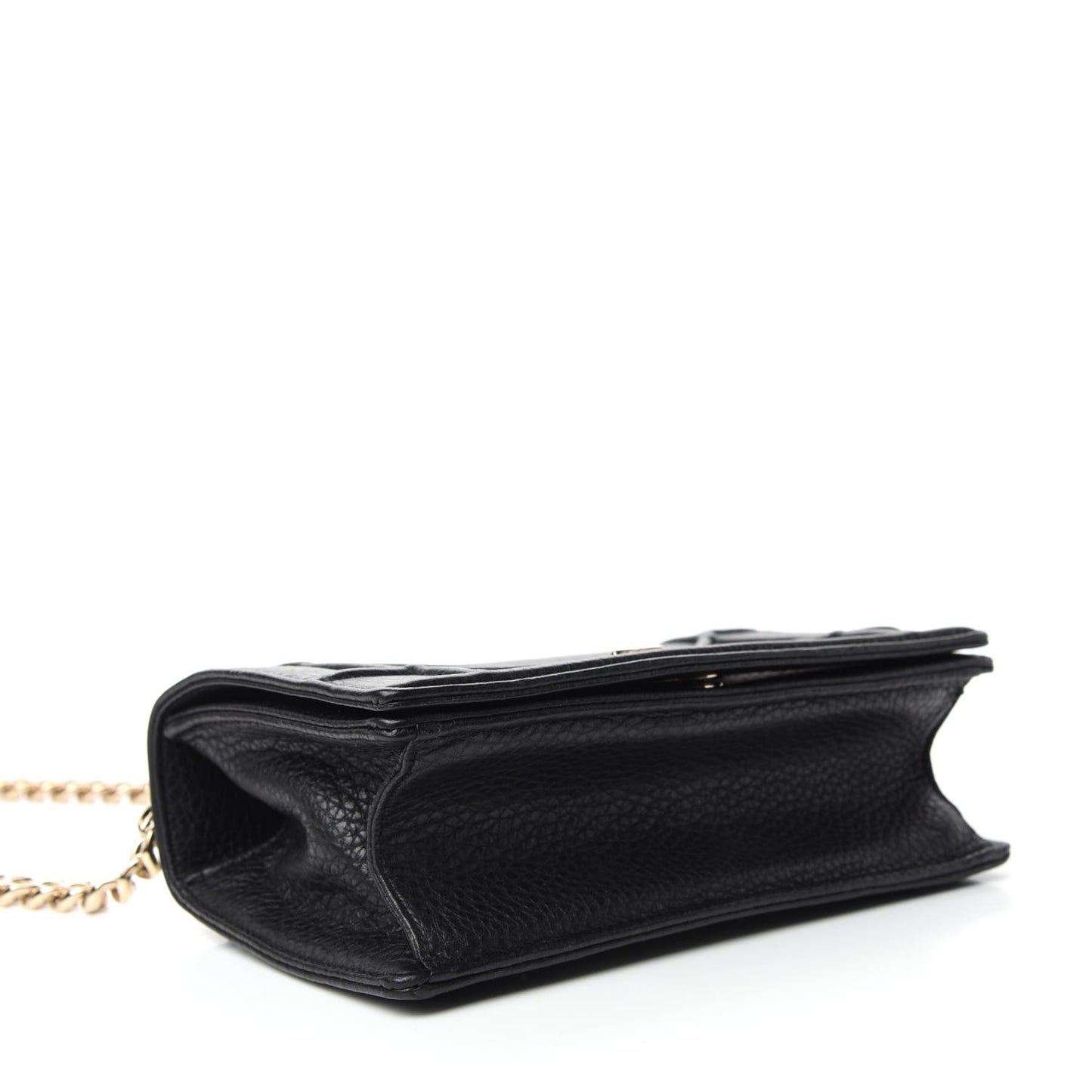 Grained Calfskin Small Diorama Flap Bag Black