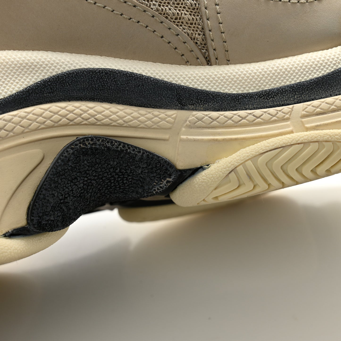 Fabric Mesh Womens Triple S Sneakers 39 Beige Black