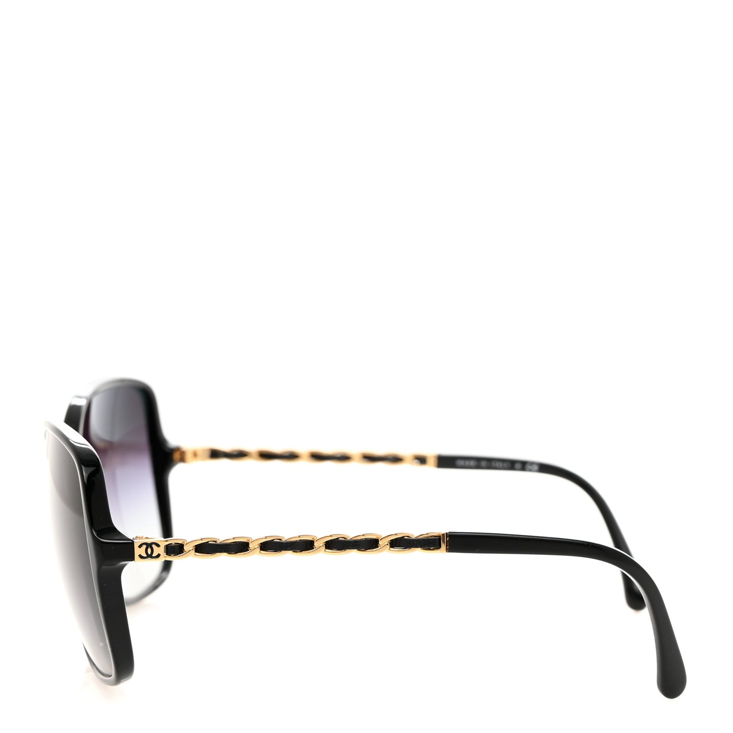 Lambskin Square Chain Sunglasses 5210-Q Black