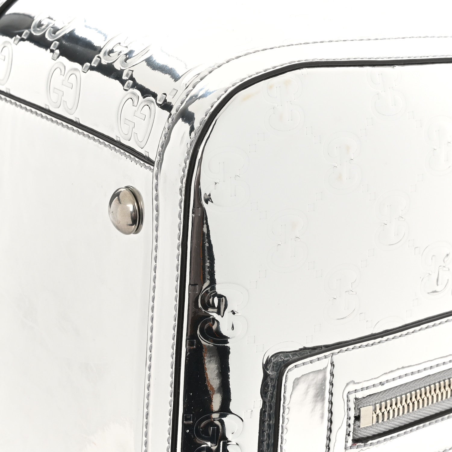 Gucci Guccissima Medium Mirror Effect Duffle Silver 8 of 10