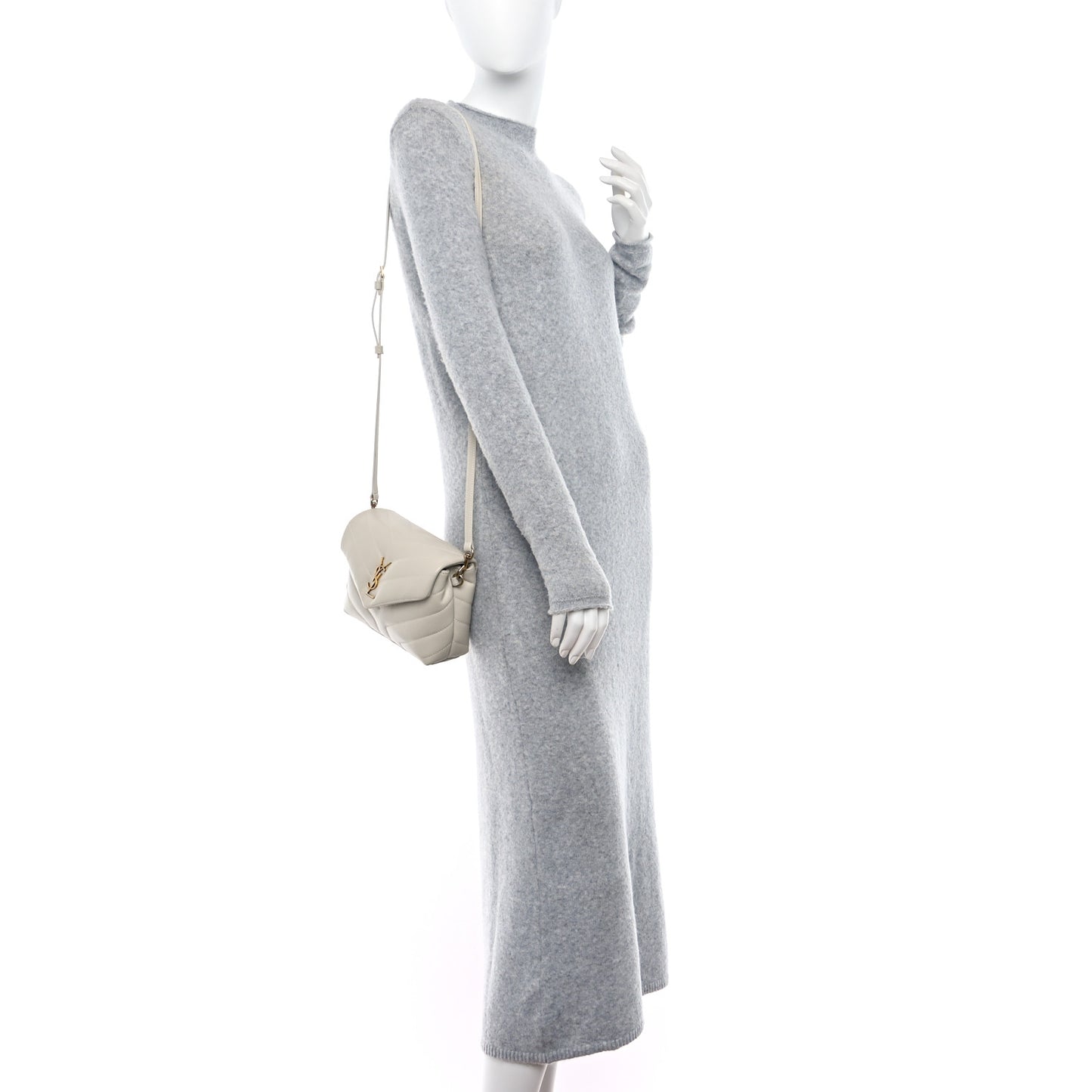 Calfskin Y Quilted Monogram Toy Loulou Crossbody Bag Blanc Vintage