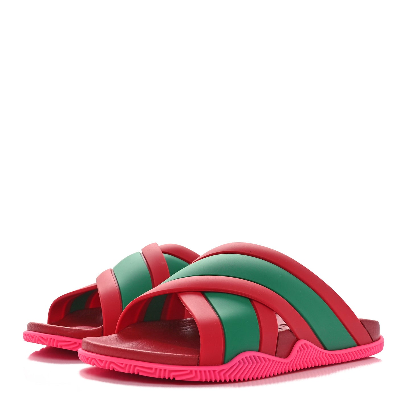 Rubber Web Womens Criss Cross Slide Sandals 35 Coral New Shamarock