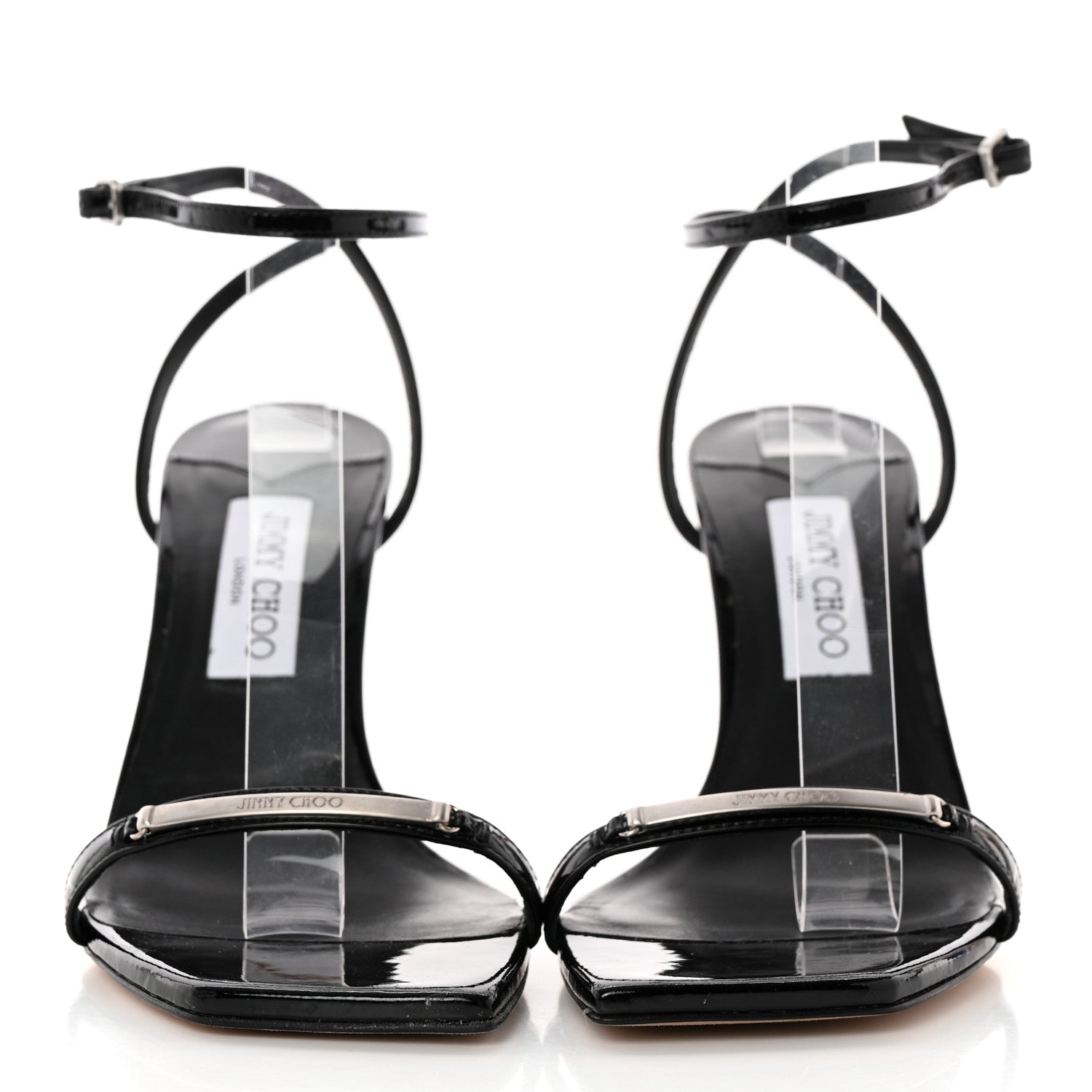 Jimmy Choo Patent Jaxon 95 Sandals 39.5 Black 2 of 9