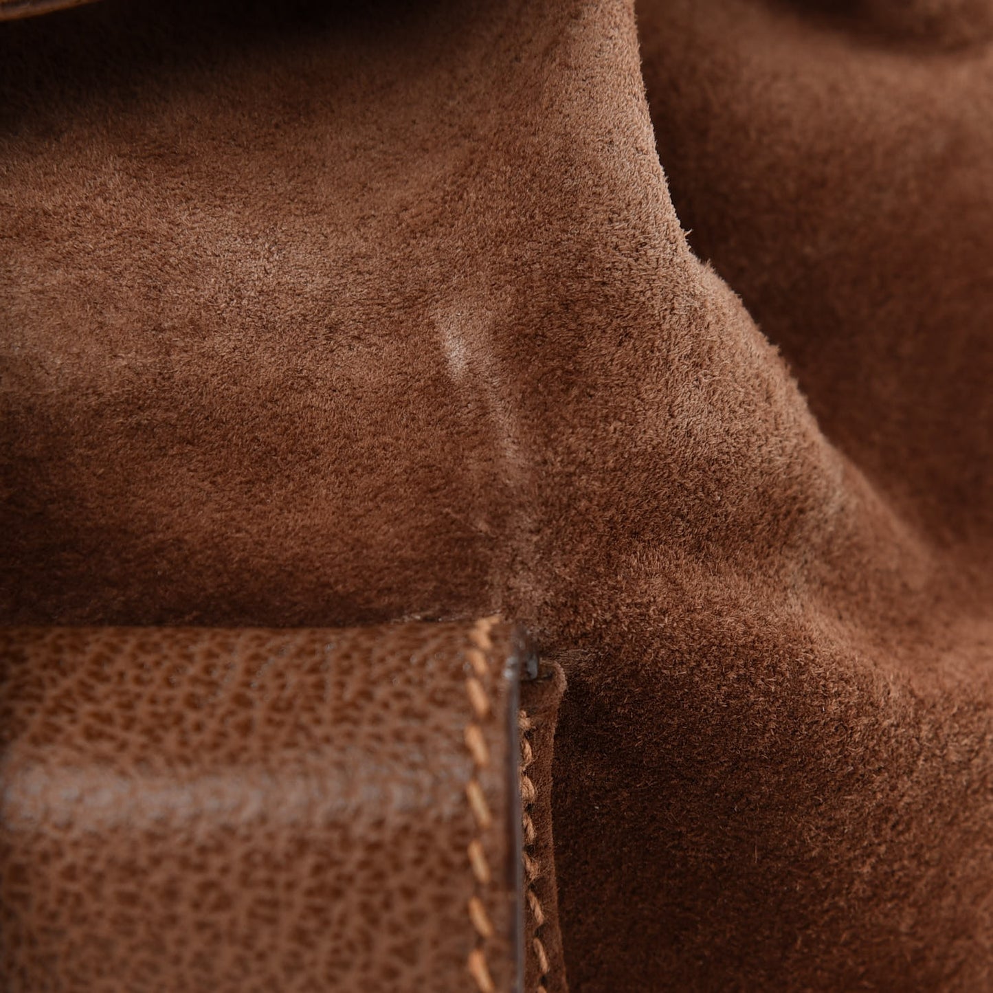 Suede Calfskin Bamboo Backpack Brown