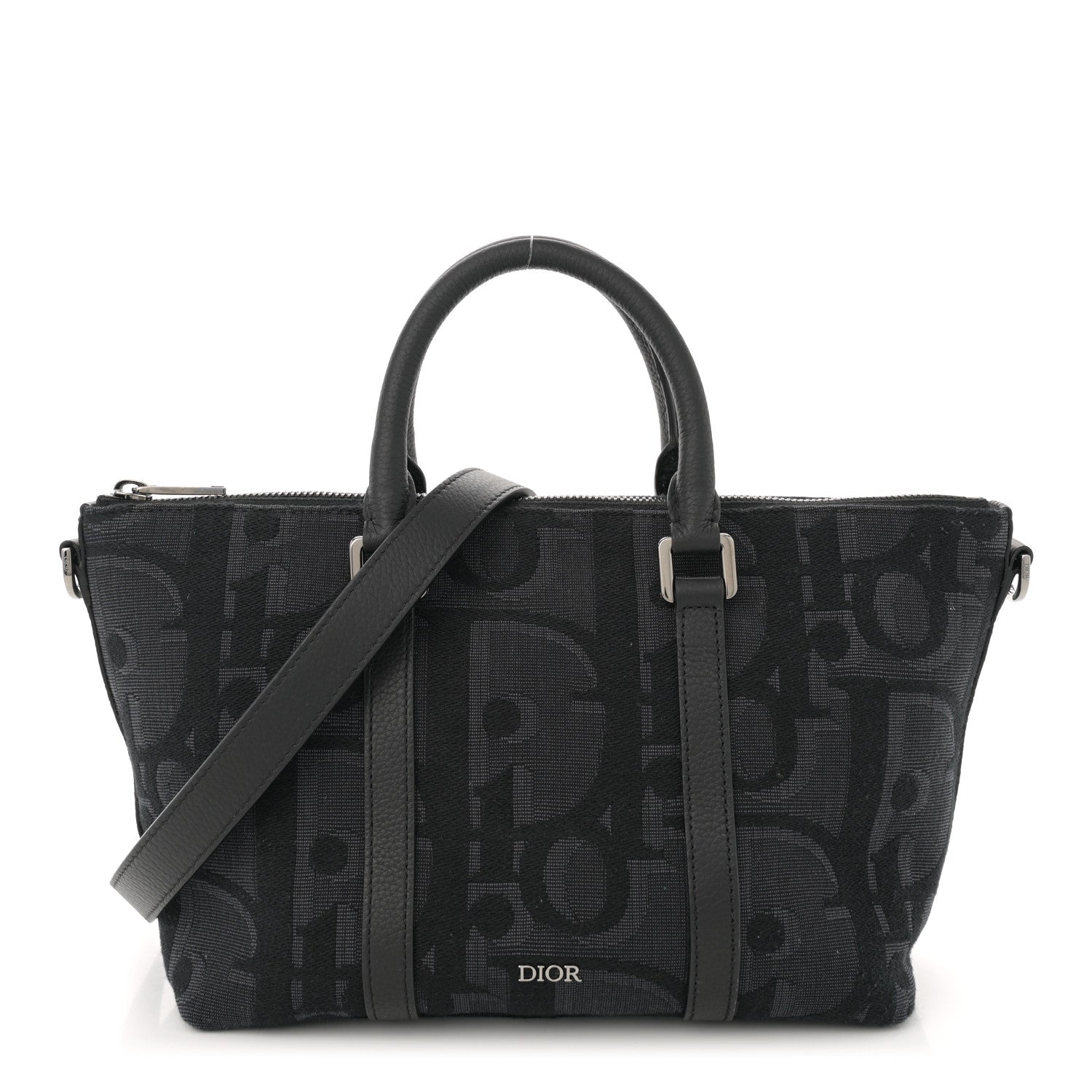 Christian Dior Maxi Oblique Jacquard Weekender 25 Black 1 of 11