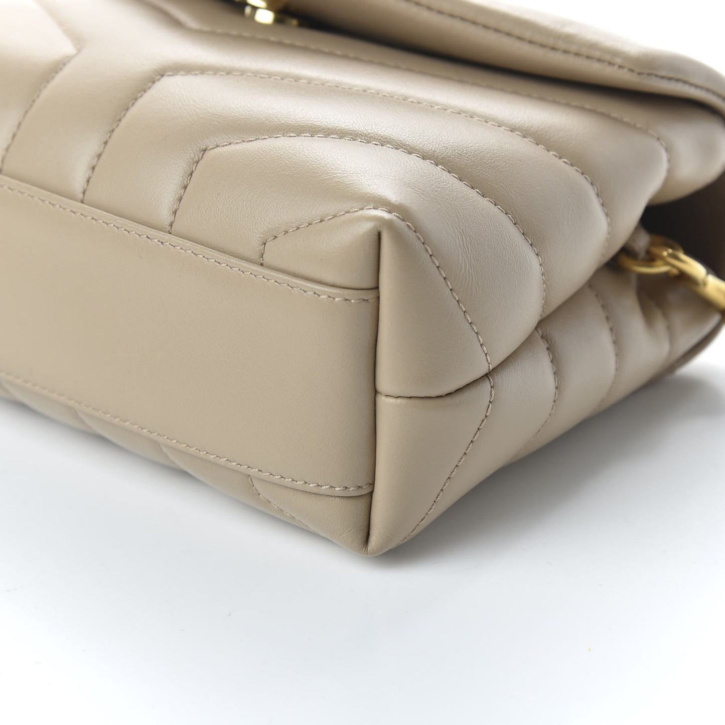 Calfskin Y Quilted Monogram Toy Loulou Crossbody Bag Dark Beige
