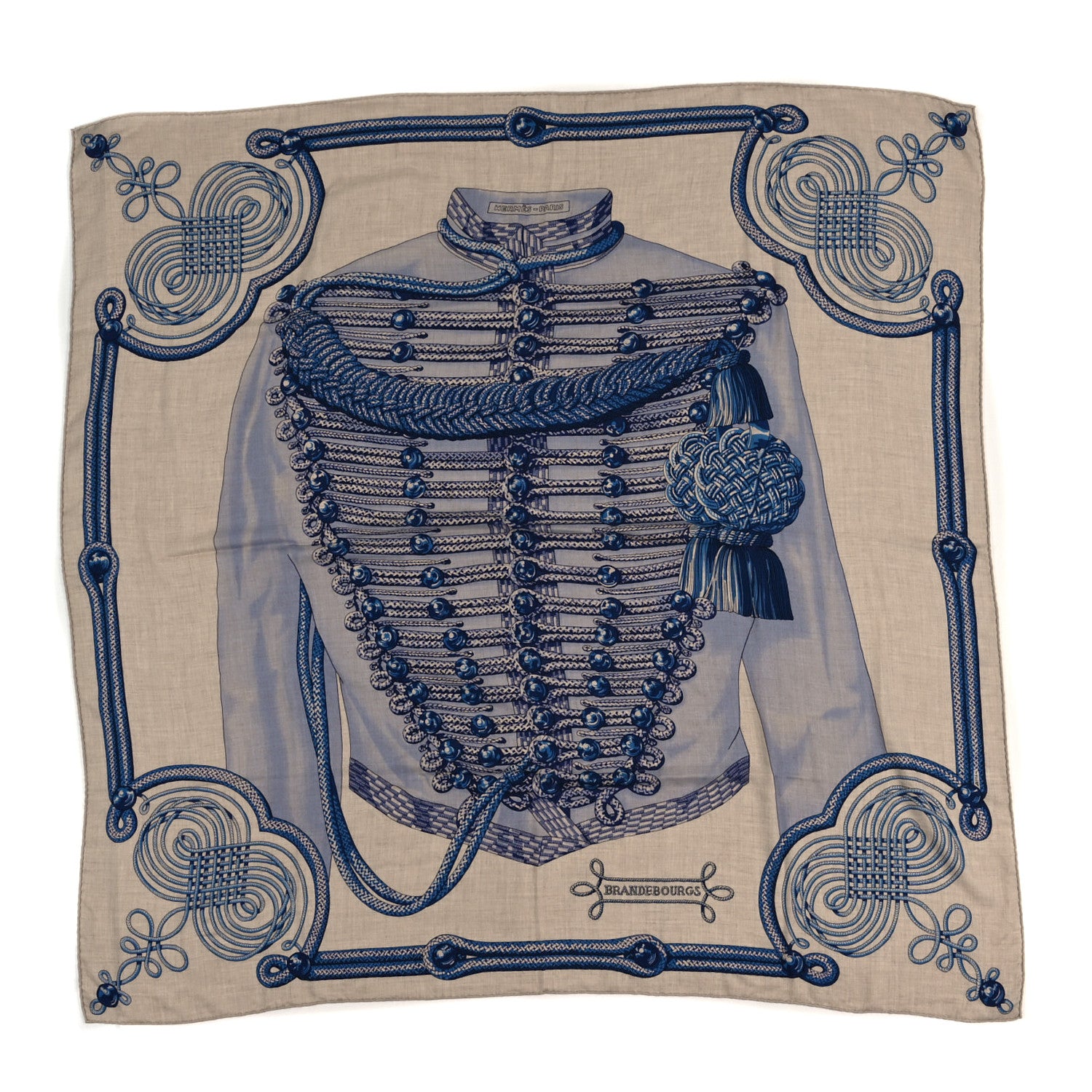 カ*ネ様 エルメス　スカーフ　BRANDEBOURGS Hermes Cashmere Silk Brandebourgs Shawl 140 1863879 – FASHIONPHILE