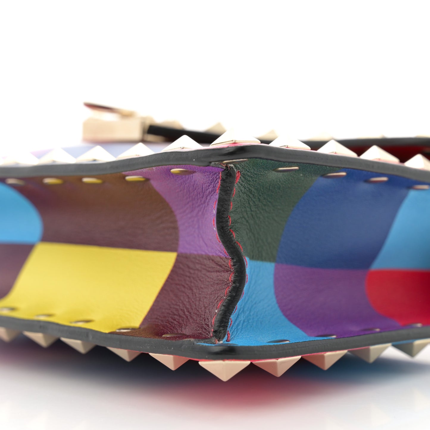 Vitello 1973 Rockstud Fliplock Clutch With Chain Multicolor