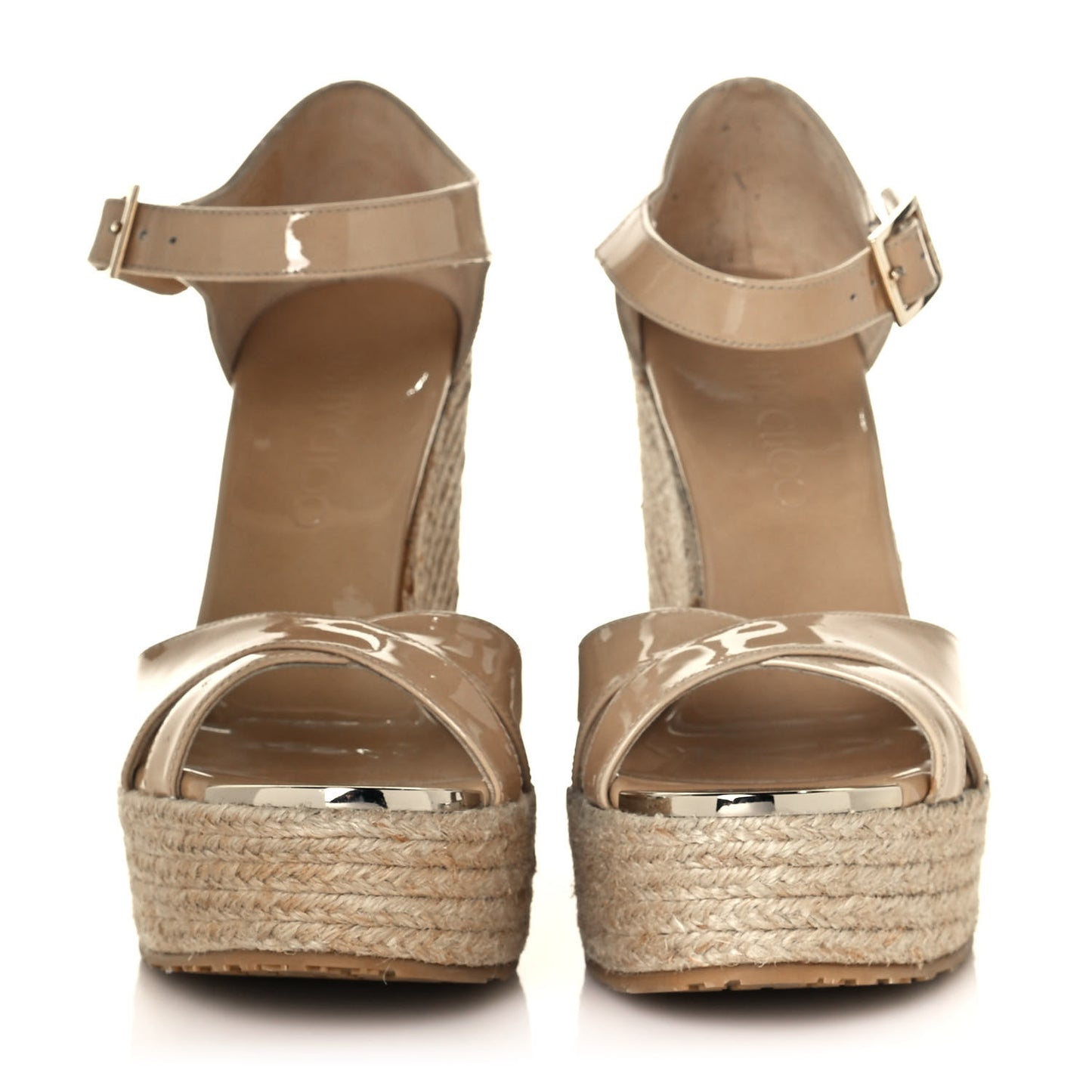 Patent Aimee Wedge Sandals 36 Nude