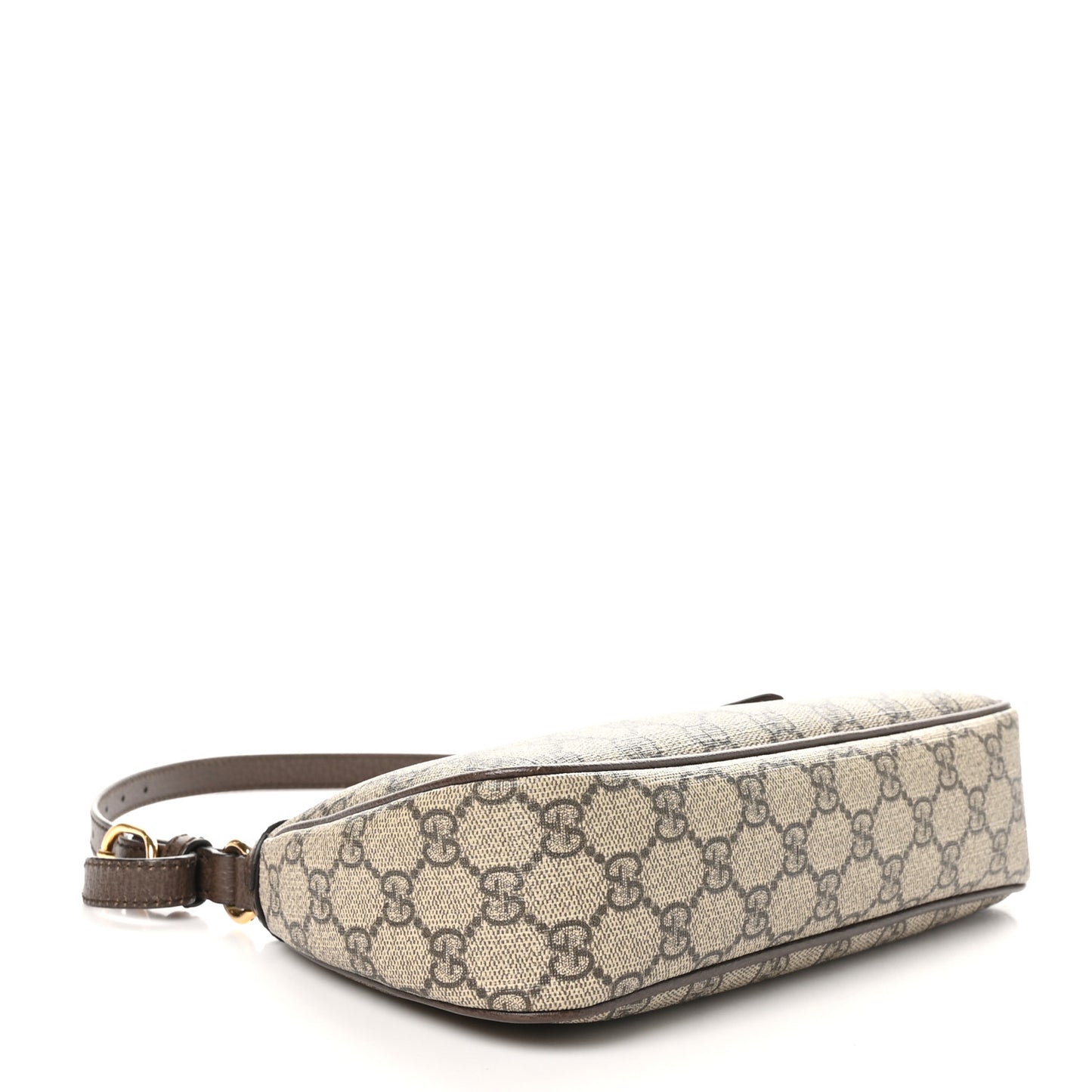 GG Supreme Monogram Textured Dollar Calfskin Small Ophidia Hobo Beige Ebony New Acero