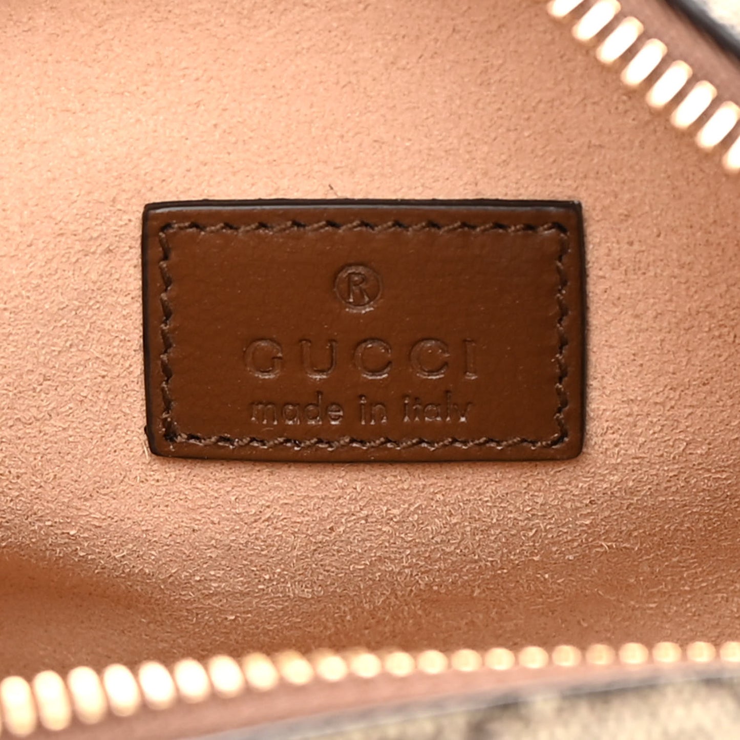 GG Supreme Monogram Azalea Calfskin Mini Retro Interlocking G Shoulder Bag Beige Ebony Brown Sugar