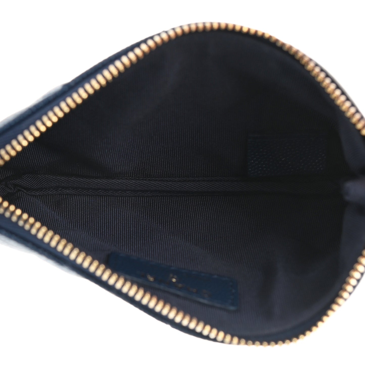 Caviar Quilted Small Cosmetic Case Navy Blue