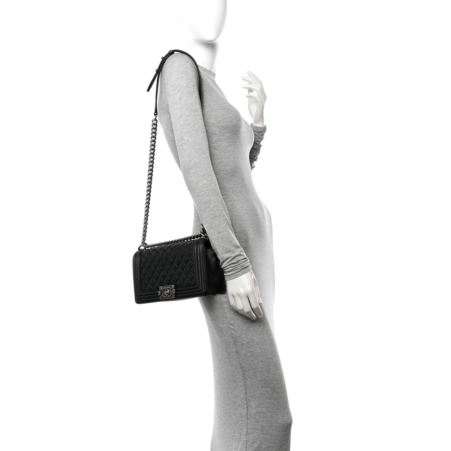 Chanel Caviar Quilted Medium Boy Flap Black 2 of 10