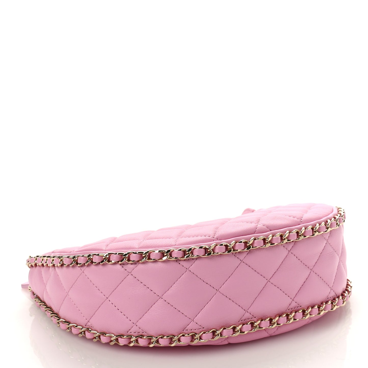 Lambskin Quilted Small Hobo Bag Pink