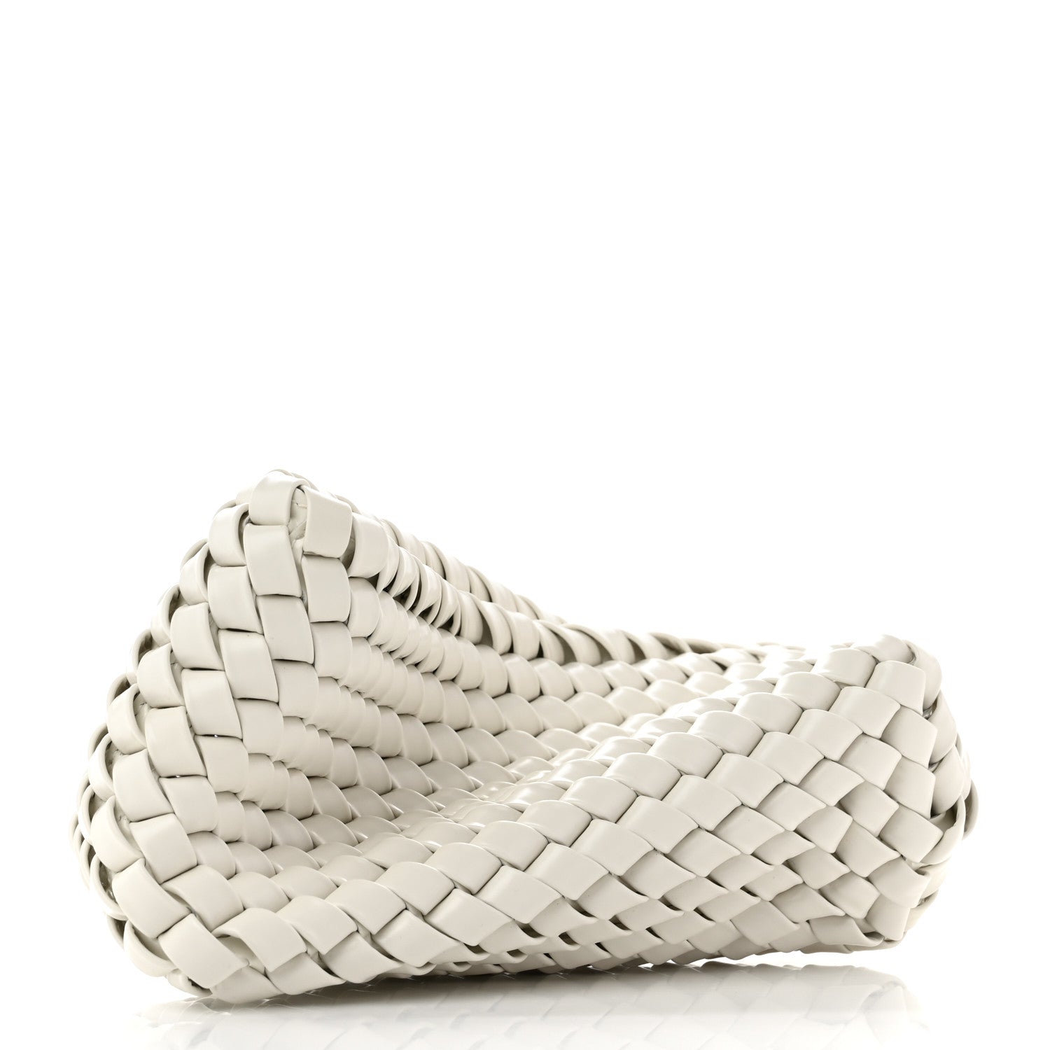 Bottega Veneta Patent Nappa Intrecciato Slanted Clutch White 4 of 6