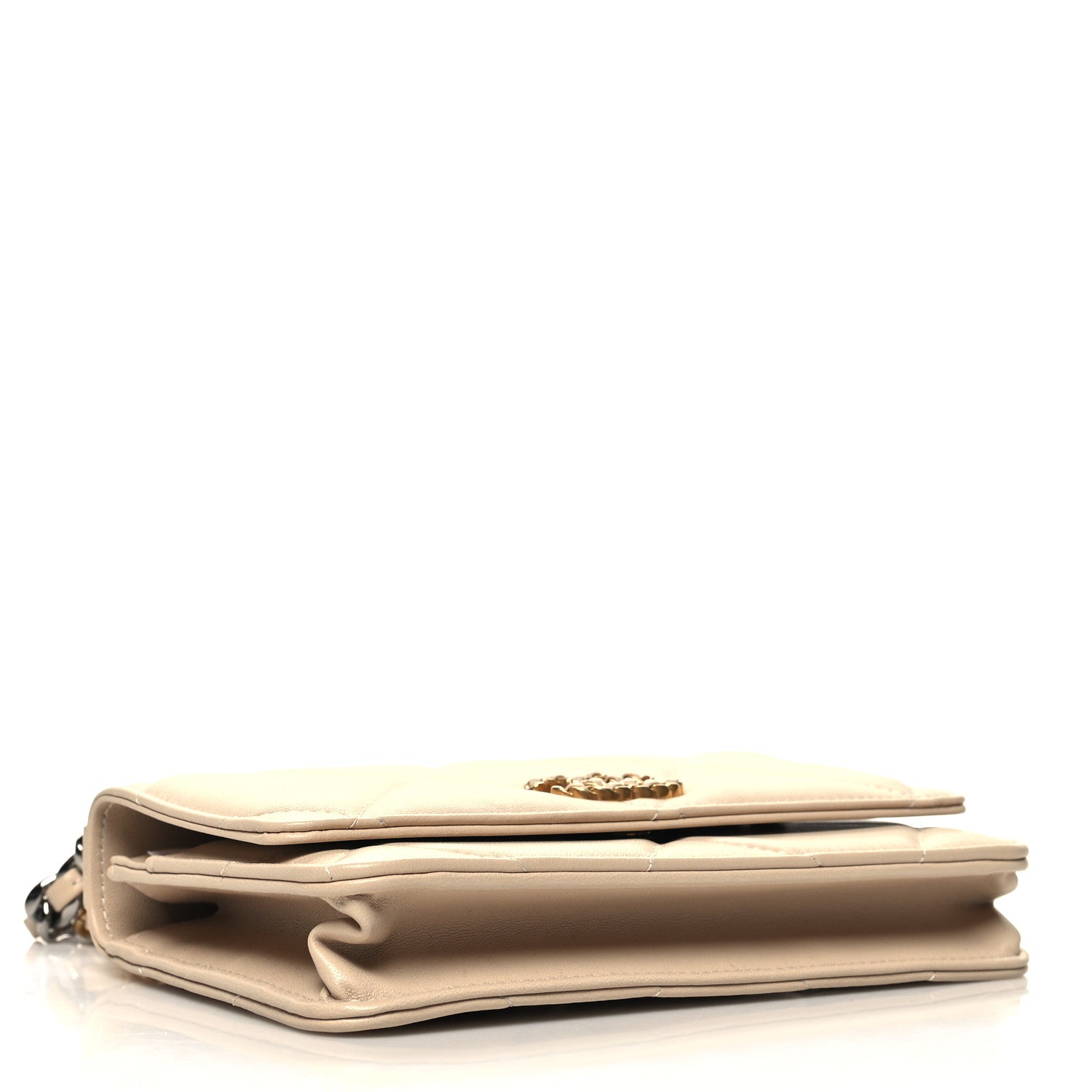 Chanel Lambskin Quilted Chanel 19 Wallet On Chain WOC Beige 4 of 12