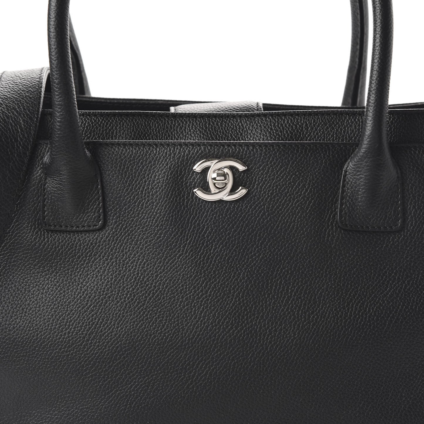 Calfskin Cerf Executive Shopper Tote Black