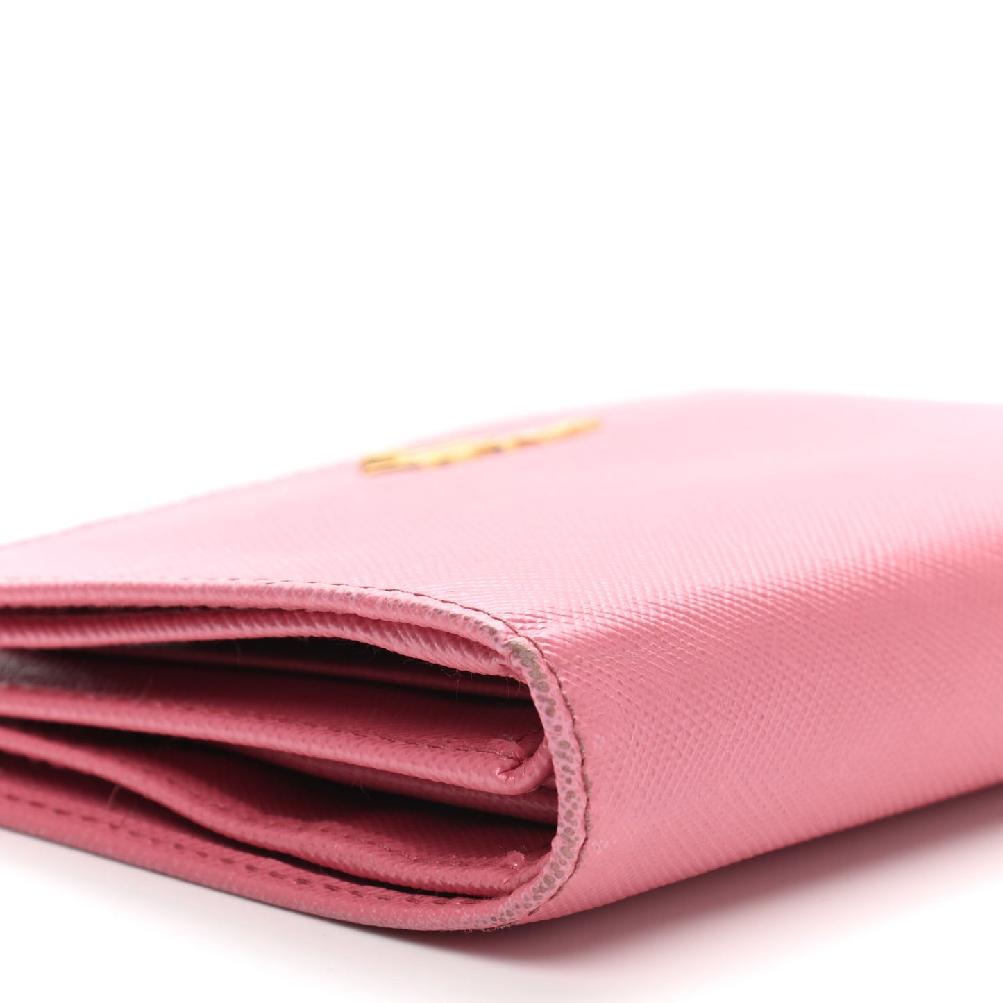 Saffiano Metal Compact Snap Bi-Fold Wallet Petalo