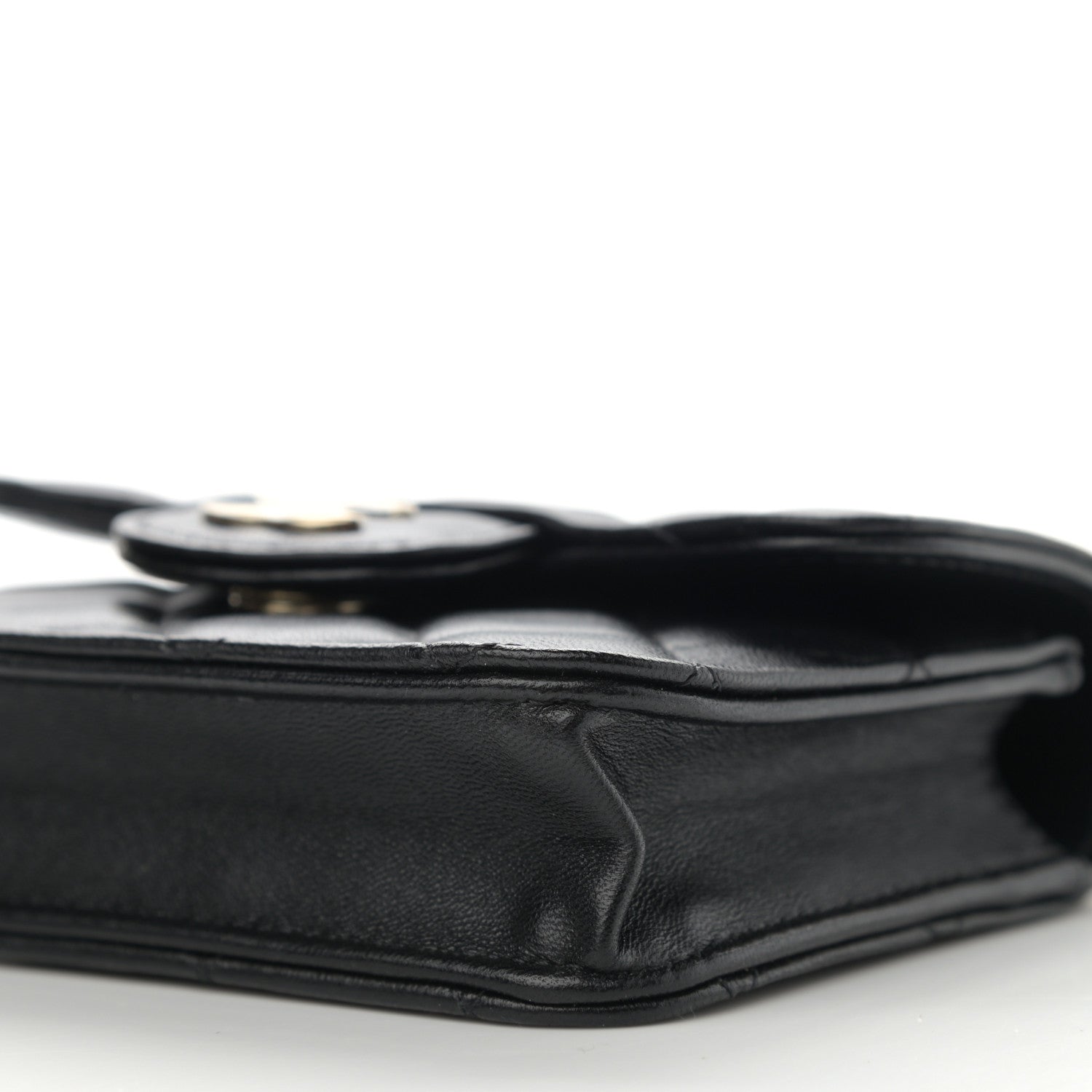 Chanel Lambskin Quilted Top Handle Flap Coin Purse With Chain Black 11 of 12