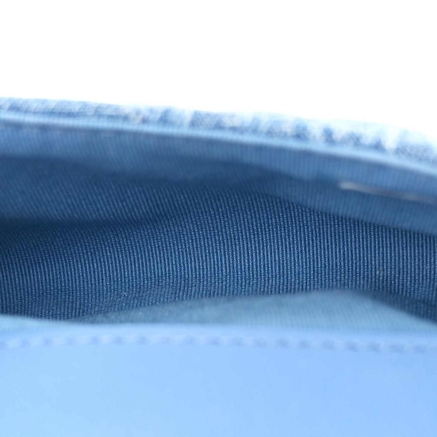 Denim Quilted Camellia Sweetheart Clutch With Chain Blue
