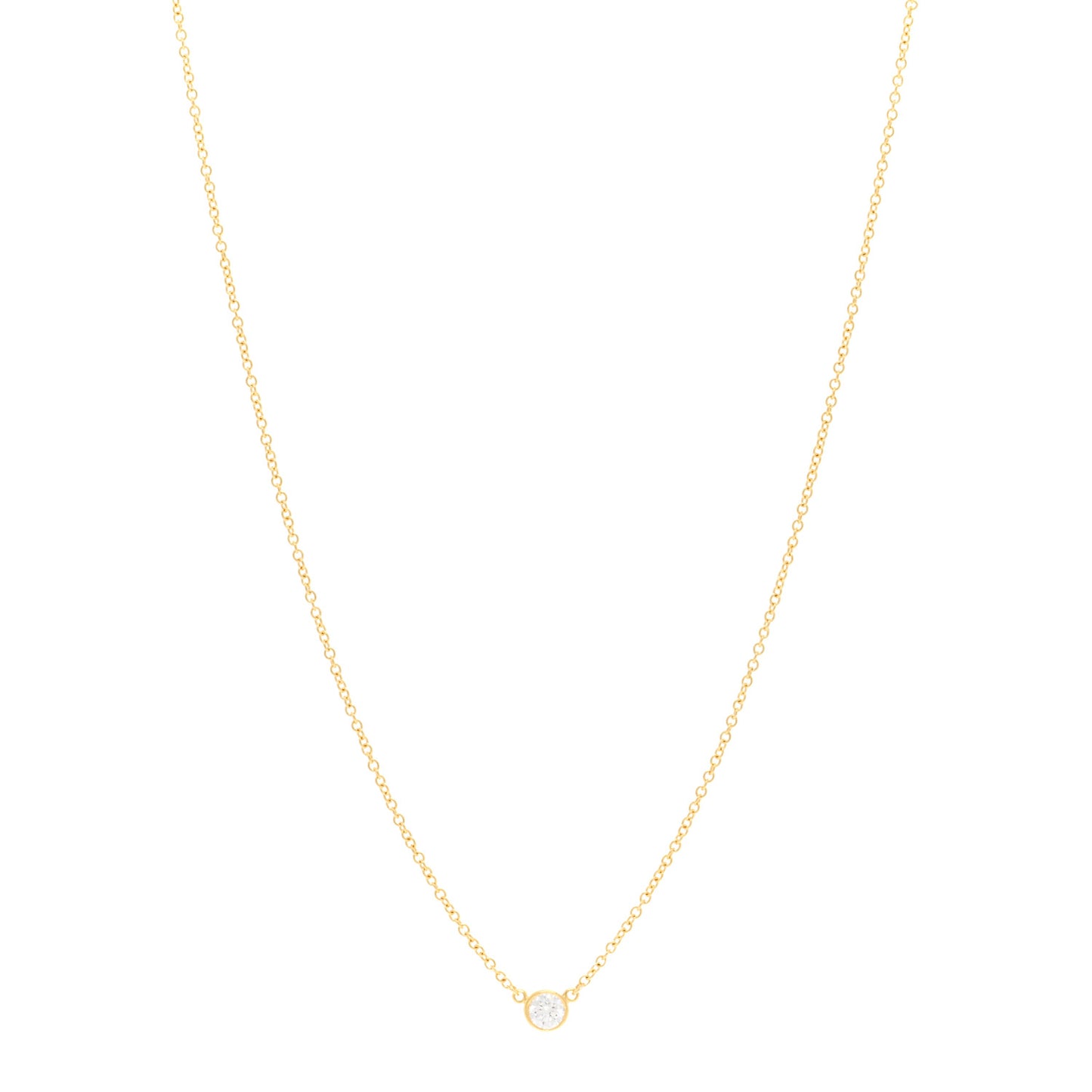 18K Yellow Gold Diamond .17ct Elsa Peretti Diamonds by the Yard Pendant Necklace