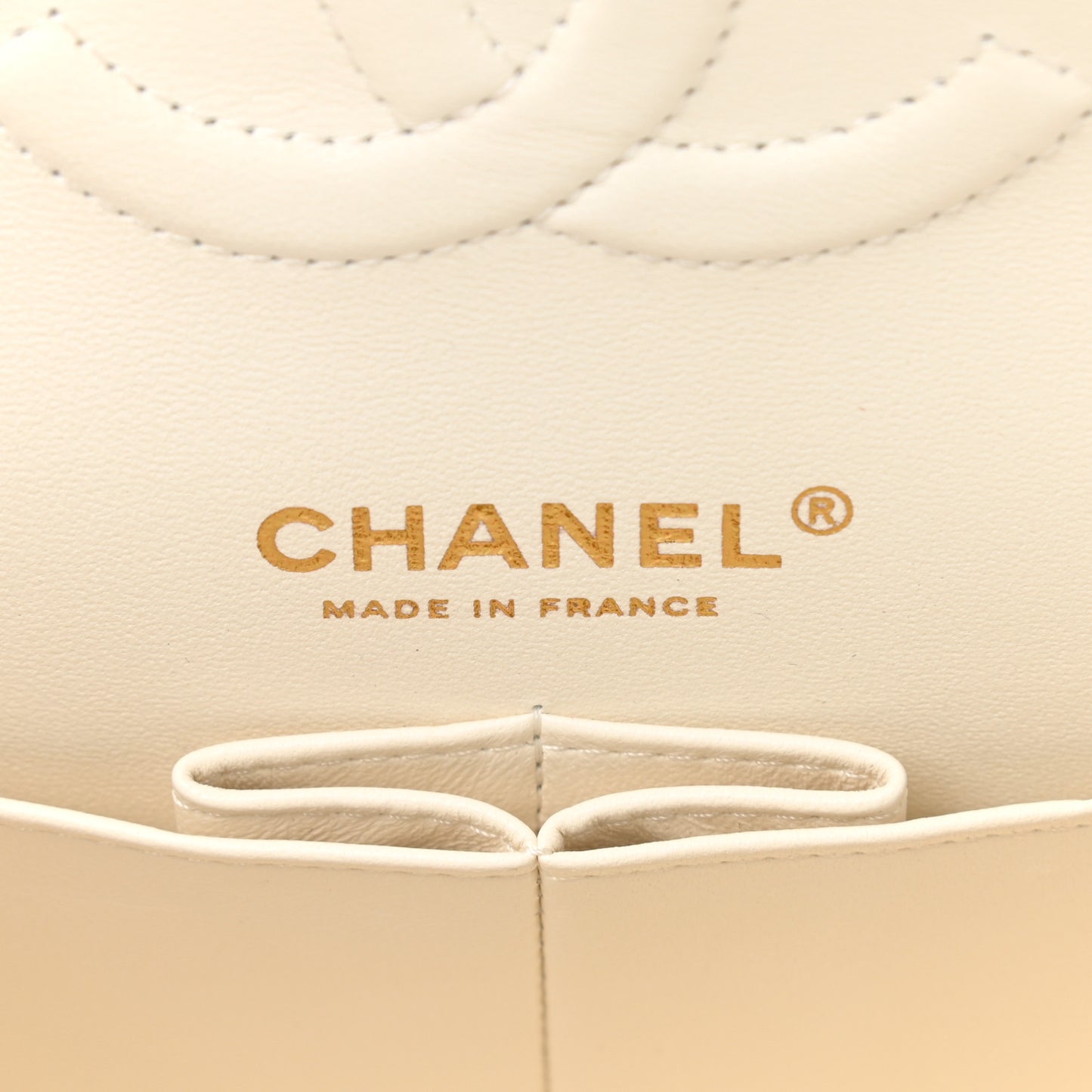 Caviar Quilted Medium Double Flap White