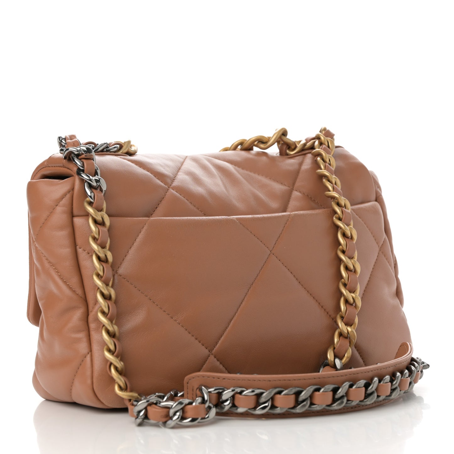 Lambskin Quilted Medium Chanel 19 Flap Brown