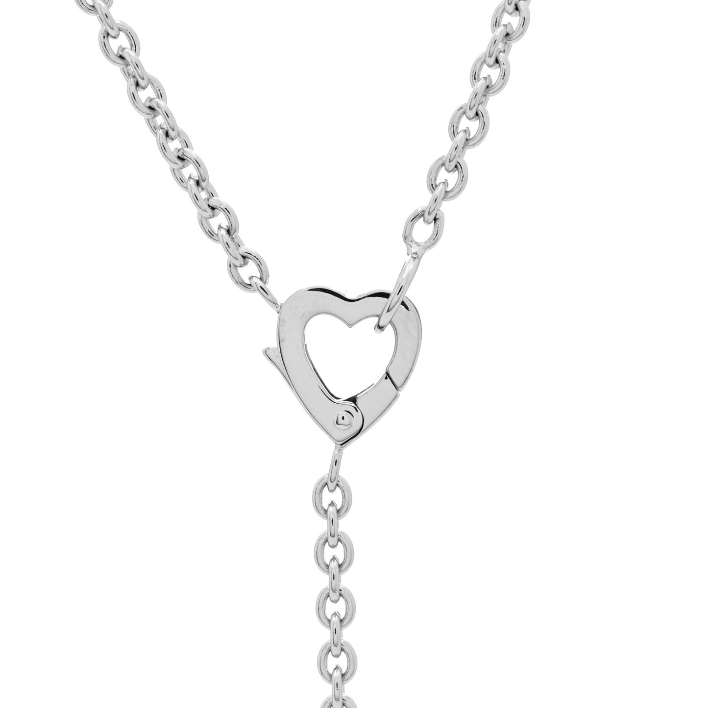 18K White Gold Diamond Mon Amour Lariat Necklace