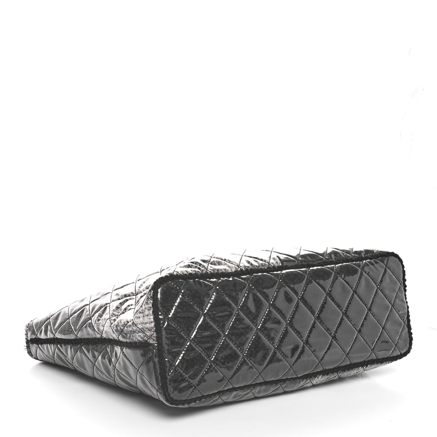 Vinyl Funny Tweed Patchwork Tote Grey