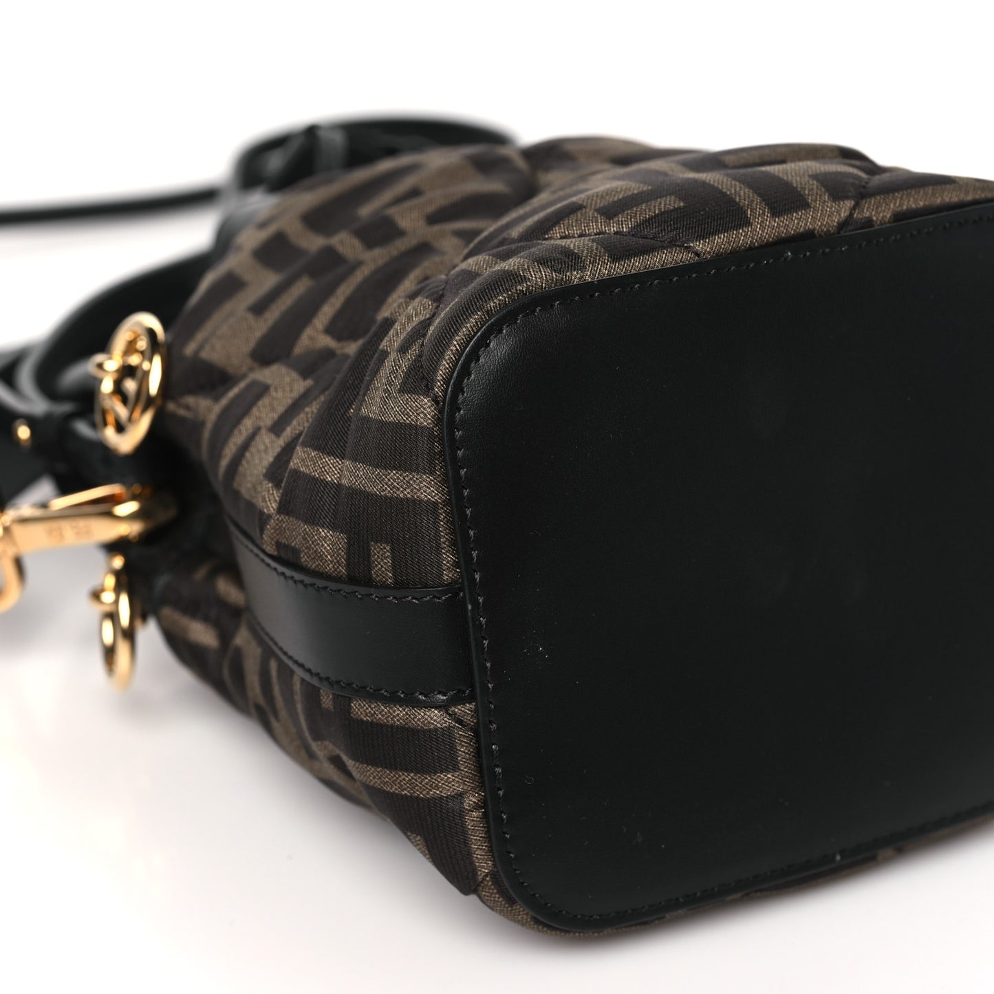 Silk Vitello King FF 1974 Quilted Mini Mon Tresor Bucket Bag Tobacco Moro