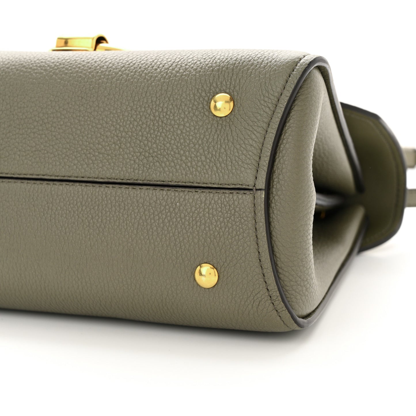 Calfskin Small Margot Top Handle Satchel Verde Olivo