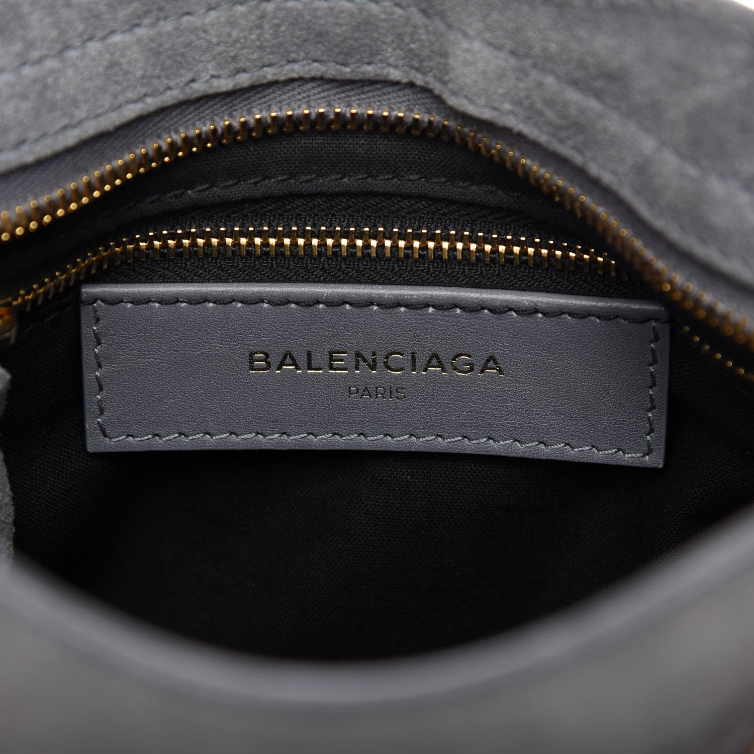 Balenciaga Baby Daim Suede Gold Metallic Edge Hardware Mini City Gris Plomb 8 of 9