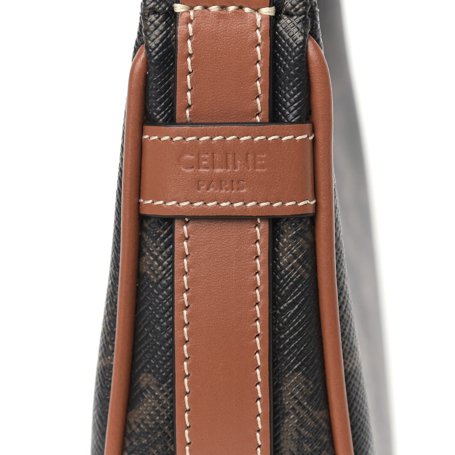 Canvas Calfskin Mini Ava Triomphe Shoulder Bag Tan