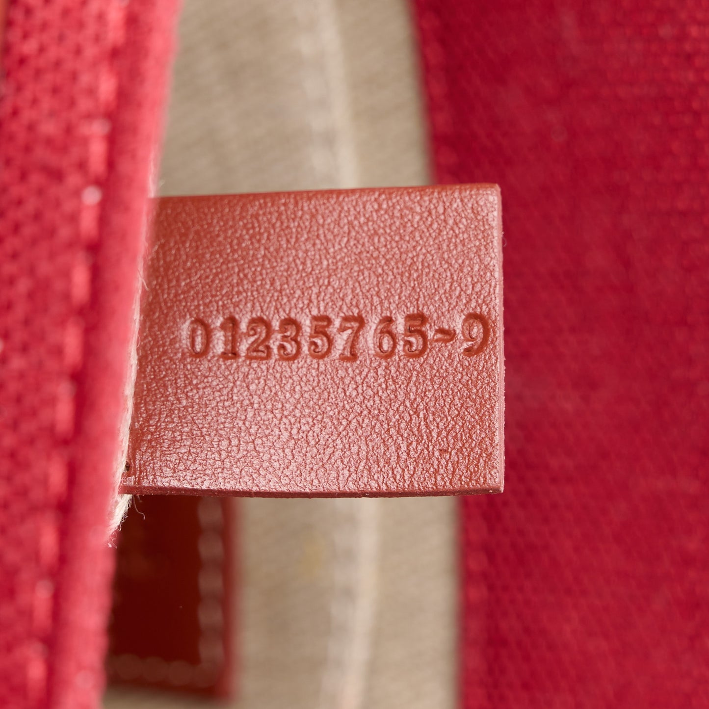 Cotton Calfskin Small Woody Ribbon Tote With Strap Dark Red